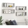 Image de vidaXL Étagères cube murales 4 pcs gris béton bois d'ingénierie807119