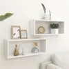 Image de vidaXL Étagères murales cube 2 pcs Blanc 60x15x23 cm Bois d’ingénierie807133