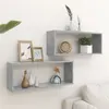 Image de vidaXL Étagères murales cube 2 pcs Gris béton Bois d’ingénierie807145