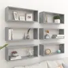 Image de vidaXL Étagères murales cube 6 pcs Gris béton Bois d’ingénierie807147