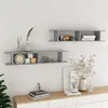 Image de vidaXL Étagères murales 2 pcs Gris béton 105x18x20cm bois d'ingénierie