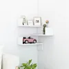 Image de vidaXL Étagère d'angle murale Blanc 40x40x50 cm bois d ingénierie807223