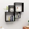 Image de vidaXL Étagère murale cube Noir 80x15x78,5 cm Bois d’ingénierie807260