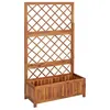 Image de vidaXL Lit surélevé avec treillis 85x38x150 cm Bois massif d'acacia316542