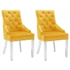 Image de vidaXL Chaises de salle à manger 2 pcs Jaune Velours