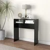 Image de vidaXL Table console noir 78x30x80 cm bois d'ingénierie808297