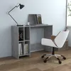 Image de Bureau pour ordinateur portable 102,5x35x75 cm Gris bÃ©ton Design et Ã©lÃ©gant 2 Ã©tagÃ¨res