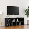 Image de vidaXL Meuble TV Noir brillant 104x30x52 cm Bois d'ingénierie808357