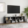 Image de vidaXL Meuble TV Gris brillant 149x30x52 cm Bois d'ingénierie808367