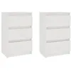 Image de vidaXL Tables de chevet 2 pcs Blanc 40x29,5x64 cm Bois de pin solide