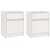 Image de vidaXL Tables de chevet 2 pcs Blanc 40x31x50 cm Bois de pin massif