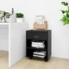 Image de vidaXL Armoire Ã  roulettes Noir 46x36x59 cm Bois d'ingÃ©nierie