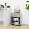 Image de Vidaxl Armoire Ã Roulettes Gris BÃ©ton 46x36x59 Cm Bois D'IngÃ©nierie