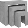 Image de Vidaxl Tables Basses Gigognes 3 Pcs Gris BÃ©ton AgglomÃ©rÃ©