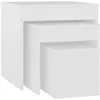 Image de vidaXL Vidaxl Tables Gigognes 3 Pcs Blanc Aggloméré
