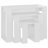 Image de vidaXL Vidaxl Tables Gigognes 3 Pcs Blanc Brillant Aggloméré