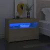 Image de vidaXL Table de chevet avec lumières LED chêne sonoma 60x35x40 cm3082780