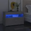 Image de vidaXL Table de chevet avec lumières LED gris béton 60x35x40 cm3082782