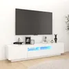 Image de vidaXL Meuble TV avec lumières LED Blanc 180x35x40 cm