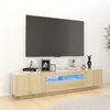 Image de vidaXL Meuble TV avec lumières LED Chêne sonoma 180x35x40 cm3081900