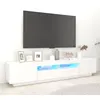 Image de vidaXL Meuble TV avec lumières LED Blanc 200x35x40 cm3081906