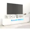 Image de vidaXL Meuble TV avec lumiÃ¨res LED Blanc 200x35x40 cm