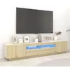 Image de vidaXL Meuble TV avec lumières LED Chêne sonoma 200x35x40 cm3081909