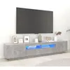 Image de vidaXL Meuble TV avec lumières LED Gris béton 200x35x40 cm3081910