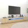 Image de vidaXL Meuble TV avec lumières LED Chêne sonoma 260x35x40 cm3081918