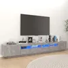 Image de vidaXL Meuble TV avec lumières LED Gris béton 260x35x40 cm3081919