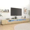Image de Vidaxl Meuble Tv Avec LumiÃ¨res Led ChÃªne Sonoma 300x35x40 Cm