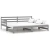 Image de vidaXL Lit coulissant Gris Bois de pin massif 2x(90x200) cm