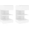 Image de vidaXL Vidaxl Tables De Chevet 2 Pcs Blanc 40x35x65 Cm Aggloméré