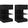 Image de vidaXL Tables de chevet 2 pcs Noir 40x35x65 cm