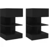 Image de vidaXL Tables de chevet 2 pcs Noir 40x35x65 cm