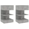 Image de vidaXL Tables de chevet 2 pcs Gris béton 40x35x65 cm808657
