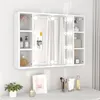 Image de vidaXL Armoire à miroir avec LED Blanc 76x15x55 cm808855