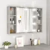 Image de vidaXL Armoire à miroir avec LED Gris béton 76x15x55 cm808859
