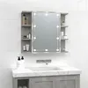 Image de vidaXL Armoire à miroir avec LED Gris béton 70x16,5x60 cm808877