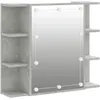 Image de vidaXL Vidaxl Armoire À Miroir Avec Led Gris Béton 70x16,5x60 Cm