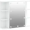 Image de vidaXL Vidaxl Armoire À Miroir Avec Led Blanc Brillant 70x16,5x60 Cm