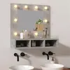Image de vidaXL Armoire à miroir avec LED Gris béton 60x31,5x62 cm808886