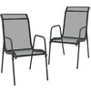 Image de vidaXL Chaises de jardin lot de 2 Acier et textilène Noir316817