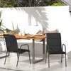 Image de vidaXL Chaises de jardin lot de 2 Acier et textilène Noir