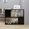 Image de vidaXL Meuble TV Noir 80x24x63 cm Bois d'ingénierie809117