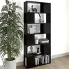 Image de vidaXL Bibliothèque/Séparateur de pièce Noir Bois d'ingénierie809153