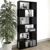Image de vidaXL BibliothÃ¨que/SÃ©parateur de piÃ¨ce Noir 80x24x186 cm AgglomÃ©rÃ©