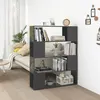 Image de vidaXL Bibliothèque/Séparateur de pièce Gris brillant 100x24x124 cm809196