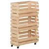 Image de vidaXL Chariot à légumes 37x30x80 cm Bois de pin solide327325