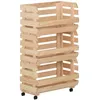 Image de vidaXL Vidaxl Chariot À Légumes 37x30x80 Cm Bois De Pin Solide